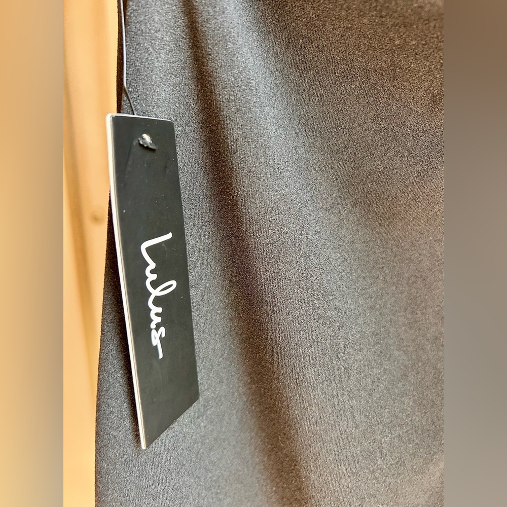 Lulus Black Strappy Mini Dress M | Plunge Neckline Cocktail Dress NWT - Picture 3 of 4